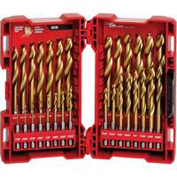 Shockwave Red Helix Drill Bit Set, 29 Pieces, Titanium Meunier Outillage Industriel