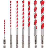 Large Shockwave Hammer Drill Bit Kit, 7 Pieces, Carbide Meunier Outillage Industriel