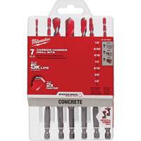 Large Shockwave Hammer Drill Bit Kit, 7 Pieces, Carbide Meunier Outillage Industriel