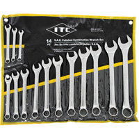 ICW-14PS Polished Wrench Set, Combination, 14 Pieces, Imperial Meunier Outillage Industriel