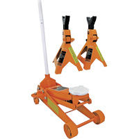 Service Jack with 3-Ton Vehicle Stands, 2.5 Ton(s) Capacity, 5" Lowered, 19-1/4" Raised, Manual Hydraulic UAV870 | Meunier Outillage Industriel