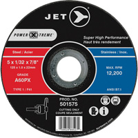 Meule &agrave; tronçonner Power-Xtreme A60PX, 5" x 1/32", Arbre de 7/8", Type 1, 12 200 Tr/min Meunier Outillage Industriel