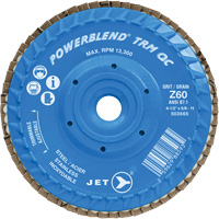 PowerBlend™ TRM QC Trimmable Flap Disc, 5" x 5/8"-11, Type 27, Z60 Grit, Zirconia Alumina UAV981 | Meunier Outillage Industriel