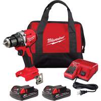 M18™ Compact Brushless Drill/ Driver Kit, Lithium-Ion, 18 V, 1/2" Chuck, 550 in-lbs Torque UAW906 | Meunier Outillage Industriel