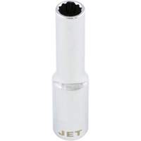 Chrome Socket, 8 mm, 1/4" Drive, 12 Points, Deep Meunier Outillage Industriel
