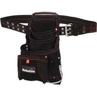 Carpenter's Suede Nail & Tool Bag, Leather, 11 Pockets, Black UAX328 | Meunier Outillage Industriel