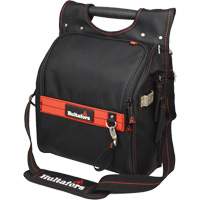 Zippered Professional Electrician's Tool Pouch, Ballistic Polyester, 19 Pockets, Black/Red Meunier Outillage Industriel