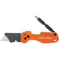 Folding Utility Knife With Driver, 1" Blade, Steel Blade, Plastic Handle UAX406 | Meunier Outillage Industriel