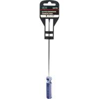 Tournevis &agrave; fente bleu transparent avec bandes, Tige de 1/8", Ronde, Prise en Plastique Meunier Outillage Industriel