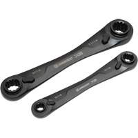 X6 4-in-1 Black Oxide Spline Ratcheting SAE Wrench Set, 2 Pieces, Imperial Meunier Outillage Industriel
