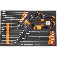 6-Point Combination Wrench and Hex Key Set in Foam Storage Tray Meunier Outillage Industriel