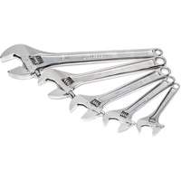 Chrome Wrench Set, Adjustable, 5 Pieces, Imperial and Metric Meunier Outillage Industriel