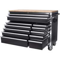 HDRC5212 Armoire mobile de s&eacute;rie HD, 12 tiroirs, 51-1/4" la x 21" p x 40-3/10" h, Noir Meunier Outillage Industriel