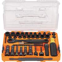 Jeu complet de douilles &agrave; chocs ouvertes & basculantes KNECT, 39 Mcx, Chocs Meunier Outillage Industriel