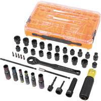 Jeu complet de douilles &agrave; chocs ouvertes & basculantes KNECT, 39 Mcx, Chocs Meunier Outillage Industriel