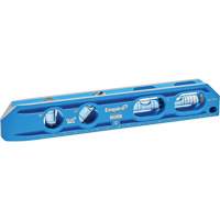 Niveau torpille moul&eacute; sous pression TRUE BLUE, 8" lo, Aluminium, 4 fioles, Magn&eacute;tique Meunier Outillage Industriel