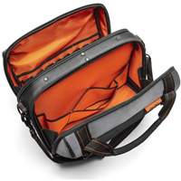 17" Tradesman Closed Top Tool Bag, Polyester, 3 Pockets, Black/Grey/Orange Meunier Outillage Industriel