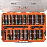 Jeu de douilles KNECT, 23 Mcx, Chocs, Prise de 3/8", Profond Meunier Outillage Industriel