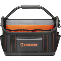 17" Tradesman Open Top Tool Bag, Polyester, 25 Pockets, Black/Orange Meunier Outillage Industriel