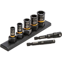 SAE Bolt Biter Extraction Socket Set, 7 Pcs, Impact, 1/4"/3/8" Drive Size Meunier Outillage Industriel