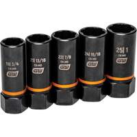 Bolt Biter Extraction Socket Set, 5 Pcs, Impact, 1/2" Drive Size, Deep Meunier Outillage Industriel