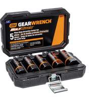 Bolt Biter Extraction Socket Set, 5 Pcs, Impact, 1/2" Drive Size, Deep Meunier Outillage Industriel