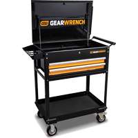 Utility Cart, 2 Drawers, 32-1/2" W x 42" H, Black/Orange Meunier Outillage Industriel
