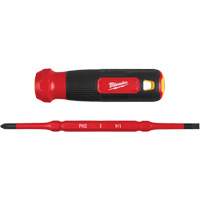 Tournevis &agrave; embouts interchangeables &agrave; tige articul&eacute;e isol&eacute; 1000 V, 2-en-1, 8-4/5" lo, Prise Coussin&eacute;e Meunier Outillage Industriel