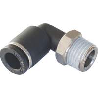 MAXFIT Push-to-Connect to Male NPT Elbow Adapter, 3/8" x 1/2" Dia., PBT Polymer Meunier Outillage Industriel