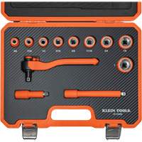 Insulated Ratchet & Socket Set with Case, 1000 V, 12 Pcs Meunier Outillage Industriel