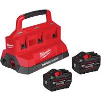 Ensemble de d&eacute;marrage M18 Forge avec 2 bloc-piles et chargeur rapide &agrave; six baies, Lithium-ion, 18 V, 12 Ah Meunier Outillage Industriel