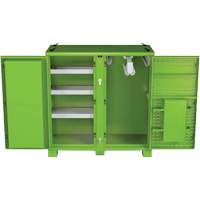 Armoire ventil&eacute;e pour le rangement d'&eacute;PI sur place, Acier, Vert lime haute visibilit&eacute; Meunier Outillage Industriel