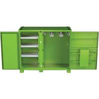 Armoire de rangement d'&eacute;PI sur place, Acier, Vert lime haute visibilit&eacute; Meunier Outillage Industriel