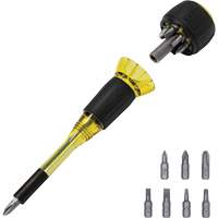 8-in-1 Tru-Grip Screwdriver with Stubby, 6-57/100" L, Plastic Handle Meunier Outillage Industriel