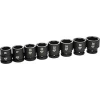Jeu de douilles m&eacute;triques &agrave; 6 pans, 8 Mcx, Chocs, Prise de 3/4" Meunier Outillage Industriel