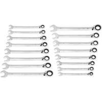 90-Tooth 12-Point Reversible Wrench Set, Ratcheting Box, 16 Pieces, Metric Meunier Outillage Industriel