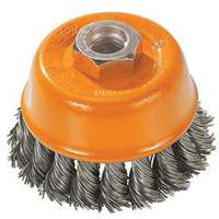 Knot-Twisted Wire Cup Brush, 3" Dia. x M10x1.25 Arbor UE886 | Meunier Outillage Industriel