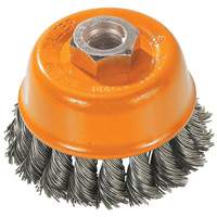 Brosse &agrave; fils nou&eacute;s torsad&eacute;s, 3" dia. x M10x1,5 arbre Meunier Outillage Industriel