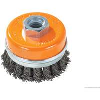 Knot-Twisted Wire Cup Brush with Ring, 3-1/2" Dia. x 5/8"-11 Arbor UE898 | Meunier Outillage Industriel