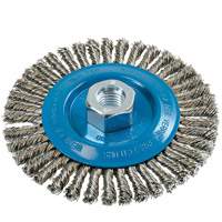 Knot-Twisted Stringer Bead Wire Wheel, 5" Dia., 0.02" Fill, 5/8"-11 Arbor, Aluminum/Stainless Steel UE925 | Meunier Outillage Industriel