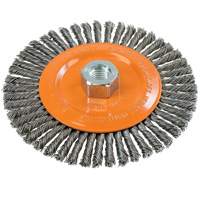 Stringer Bead Knotted Wire Brush, 6" Dia., 0.02" Fill, 5/8"-11 Arbor, Steel UE926 | Meunier Outillage Industriel
