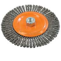 Stringer Bead Knotted Wire Brush, 6-7/8" Dia., 0.02" Fill, 5/8"-11 Arbor, Steel UE928 | Meunier Outillage Industriel
