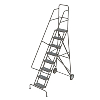 &eacute;chelles roulantes en acier, 8 marches, Largeur de la marche 16", Hauteur de la plateforme 80", Acier Meunier Outillage Industriel