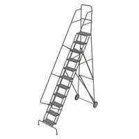Steel Rolling Ladder, 11 Steps, 16" Step Width, 110" Platform Height, Steel Meunier Outillage Industriel