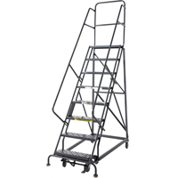 &eacute;chelles roulantes robustes, 8 marches, Largeur de la marche 24", Hauteur de la plateforme 80", Acier Meunier Outillage Industriel