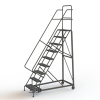 Heavy Duty Rolling Ladder, 9 Steps, 24" Step Width, 90" Platform Height, Steel Meunier Outillage Industriel