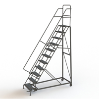 Heavy Duty Rolling Ladder, 11 Steps, 24" Step Width, 110" Platform Height, Steel Meunier Outillage Industriel