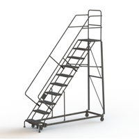Heavy Duty Safety Slope Ladder, 10 Steps, Serrated, 50° Incline, 100" High VC585 | Meunier Outillage Industriel