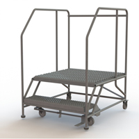 Mobile Work Platform, Steel, 2 Steps, 20" H, 36" D, 36" Step, Serrated Meunier Outillage Industriel