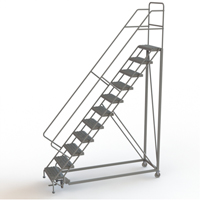 Safety Slope Rolling Ladder, 11 Steps, Serrated, 50° Incline, 110" High Meunier Outillage Industriel